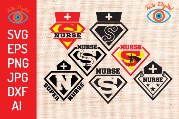 Hero or Super Nurse SVG Bundle Design: A Versatile Graphic for Creative Projects