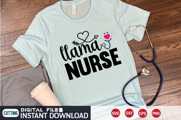 Llama Nurse Svg Graphics for T-Shirt Designs
