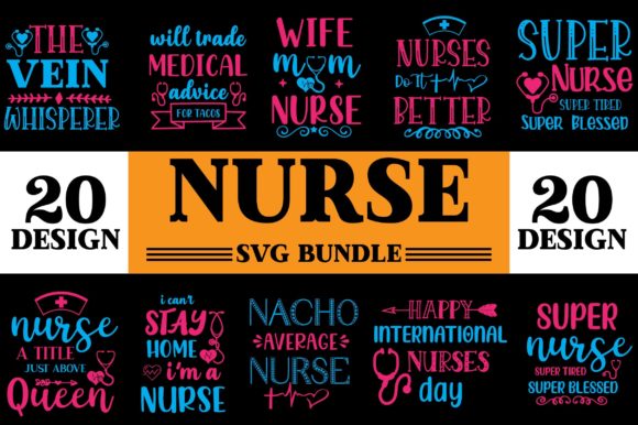 Nurse SVG Bundle Vol-2: Graphics & T-Shirt Designs