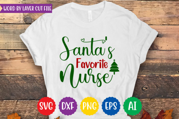 Santa’s Favorite Nurse Svg Design